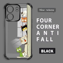 HONTINGA Xiaomi Redmi 13C ile Uyumlu Şeffaf Kılıfı Düşüme Önleyici Basitlik Anti Düşme Kamera Korumali Kedi Desen Yumuşak Silikon Telefon Kılıfı Kadın ve Erkek Için Uygundur K3-0217