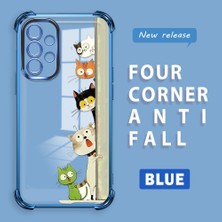 HONTINGA Samsung Galaxy A52 5g ile Uyumlu Şeffaf Kılıfı Düşüme Önleyici Basitlik Anti Düşme Kamera Korumali Kedi Desen Yumuşak Silikon Telefon Kılıfı Kadın ve Erkek Için Uygundur K3-0217