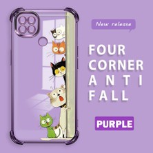 HONTINGA Xiaomi Redmi 9c ile Uyumlu Şeffaf Kılıfı Düşüme Önleyici Basitlik Anti Düşme Kamera Korumali Kedi Desen Yumuşak Silikon Telefon Kılıfı Kadın ve Erkek Için Uygundur K3-0217