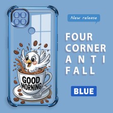 HONTINGA Xiaomi Redmi 9c ile Uyumlu Şeffaf Kılıfı Düşüme Önleyici Basitlik Anti Düşme Kamera Korumali Kuş Desen Yumuşak Silikon Telefon Kılıfı Kadın ve Erkek Için Uygundur K3-0216