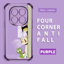 HONTINGA Xiaomi Redmi Note 14 Pro 4g ile Uyumlu Şeffaf Kılıfı Düşüme Önleyici Basitlik Anti Düşme Kamera Korumali Kedi Desen Yumuşak Silikon Telefon Kılıfı Kadın ve Erkek Için Uygundur K3-0217