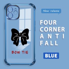 HONTINGA iPhone 12 ile Uyumlu Şeffaf Kılıfı Düşüme Önleyici Basitlik Anti Düşme Kamera Korumali Bow Tie Desen Yumuşak Silikon Telefon Kılıfı Kadın ve Erkek Için Uygundur K3-0214