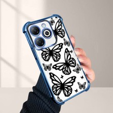 HONTINGA Tecno Spark 20 ile Uyumlu Şeffaf Kılıfı Düşüme Önleyici Basitlik Anti Düşme Kamera Korumali Kelebek Desen Yumuşak Silikon Telefon Kılıfı Kadın ve Erkek Için Uygundur K3-0215