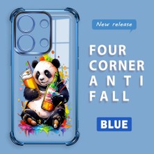 HONTINGA Xiaomi Redmi Note 13 4g ile Uyumlu Şeffaf Kılıfı Düşüme Önleyici Basitlik Anti Düşme Kamera Korumali Panda Desen Yumuşak Silikon Telefon Kılıfı Kadın ve Erkek Için Uygundur K3-0208