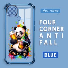 HONTINGA Xiaomi Redmi 9c ile Uyumlu Şeffaf Kılıfı Düşüme Önleyici Basitlik Anti Düşme Kamera Korumali Panda Desen Yumuşak Silikon Telefon Kılıfı Kadın ve Erkek Için Uygundur K3-0208