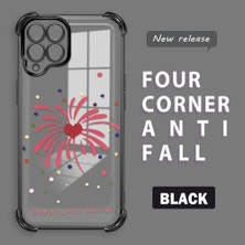 HONTINGA Samsung Galaxy M33 5g ile Uyumlu Şeffaf Kılıfı Düşüme Önleyici Basitlik Anti Düşme Kamera Korumali Kalp Desen Yumuşak Silikon Telefon Kılıfı Kadın ve Erkek Için Uygundur K3-0213