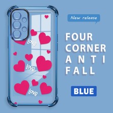 HONTINGA Samsung Galaxy A13 ile Uyumlu Şeffaf Kılıfı Düşüme Önleyici Basitlik Anti Düşme Kamera Korumali Kalp Desen Yumuşak Silikon Telefon Kılıfı Kadın ve Erkek Için Uygundur K3-0212