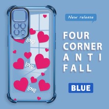 HONTINGA Xiaomi Redmi Note 11S ile Uyumlu Şeffaf Kılıfı Düşüme Önleyici Basitlik Anti Düşme Kamera Korumali Kalp Desen Yumuşak Silikon Telefon Kılıfı Kadın ve Erkek Için Uygundur K3-0212