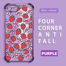 HONTINGA iPhone 8 ile Uyumlu Şeffaf Kılıfı Düşüme Önleyici Basitlik Anti Düşme Kamera Korumali Çilek Desen Yumuşak Silikon Telefon Kılıfı Kadın ve Erkek Için Uygundur K3-0210