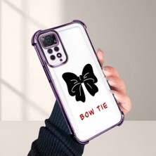 HONTINGA Xiaomi Redmi Note 11 Pro 5g ile Uyumlu Şeffaf Kılıfı Düşüme Önleyici Basitlik Anti Düşme Kamera Korumali Bow Tie Desen Yumuşak Silikon Telefon Kılıfı Kadın ve Erkek Için Uygundur K3-0214