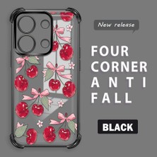 HONTINGA Xiaomi Redmi Note 13 4g ile Uyumlu Şeffaf Kılıfı Düşüme Önleyici Basitlik Anti Düşme Kamera Korumali Visne Desen Yumuşak Silikon Telefon Kılıfı Kadın ve Erkek Için Uygundur K3-0211