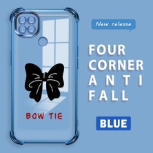 HONTINGA Xiaomi Redmi 9c ile Uyumlu Şeffaf Kılıfı Düşüme Önleyici Basitlik Anti Düşme Kamera Korumali Bow Tie Desen Yumuşak Silikon Telefon Kılıfı Kadın ve Erkek Için Uygundur K3-0214