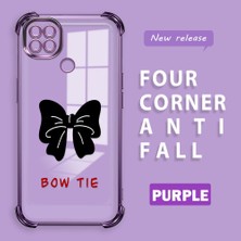 HONTINGA Xiaomi Redmi 9c ile Uyumlu Şeffaf Kılıfı Düşüme Önleyici Basitlik Anti Düşme Kamera Korumali Bow Tie Desen Yumuşak Silikon Telefon Kılıfı Kadın ve Erkek Için Uygundur K3-0214