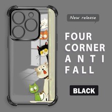 HONTINGA Tecno Spark Go 2024 ile Uyumlu Şeffaf Kılıfı Düşüme Önleyici Basitlik Anti Düşme Kamera Korumali Kedi Desen Yumuşak Silikon Telefon Kılıfı Kadın ve Erkek Için Uygundur K3-0217