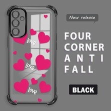 HONTINGA Samsung Galaxy A14 ile Uyumlu Şeffaf Kılıfı Düşüme Önleyici Basitlik Anti Düşme Kamera Korumali Kalp Desen Yumuşak Silikon Telefon Kılıfı Kadın ve Erkek Için Uygundur K3-0212