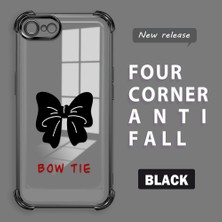 HONTINGA iPhone 8 ile Uyumlu Şeffaf Kılıfı Düşüme Önleyici Basitlik Anti Düşme Kamera Korumali Bow Tie Desen Yumuşak Silikon Telefon Kılıfı Kadın ve Erkek Için Uygundur K3-0214