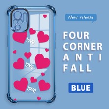 HONTINGA Xiaomi Redmi Note 10S ile Uyumlu Şeffaf Kılıfı Düşüme Önleyici Basitlik Anti Düşme Kamera Korumali Kalp Desen Yumuşak Silikon Telefon Kılıfı Kadın ve Erkek Için Uygundur K3-0212