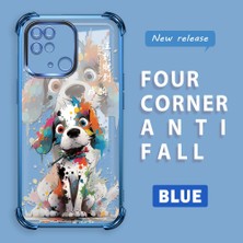 HONTINGA Xiaomi Redmi 10C ile Uyumlu Şeffaf Kılıfı Düşüme Önleyici Basitlik Anti Düşme Kamera Korumali Boyalı Köpek Desen Yumuşak Silikon Telefon Kılıfı Kadın ve Erkek Için Uygundur K3-0209