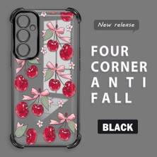 HONTINGA Samsung Galaxy A05S ile Uyumlu Şeffaf Kılıfı Düşüme Önleyici Basitlik Anti Düşme Kamera Korumali Visne Desen Yumuşak Silikon Telefon Kılıfı Kadın ve Erkek Için Uygundur K3-0211