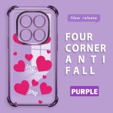 HONTINGA Xiaomi Redmi Note 14 Pro 4g ile Uyumlu Şeffaf Kılıfı Düşüme Önleyici Basitlik Anti Düşme Kamera Korumali Kalp Desen Yumuşak Silikon Telefon Kılıfı Kadın ve Erkek Için Uygundur K3-0212