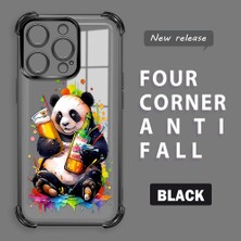 HONTINGA iPhone 14 Pro ile Uyumlu Şeffaf Kılıfı Düşüme Önleyici Basitlik Anti Düşme Kamera Korumali Panda Desen Yumuşak Silikon Telefon Kılıfı Kadın ve Erkek Için Uygundur K3-0208