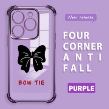 HONTINGA Infinix Smart 8 ile Uyumlu Şeffaf Kılıfı Düşüme Önleyici Basitlik Anti Düşme Kamera Korumali Bow Tie Desen Yumuşak Silikon Telefon Kılıfı Kadın ve Erkek Için Uygundur K3-0214