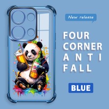 HONTINGA Xiaomi Redmi Note 13 Pro 4g ile Uyumlu Şeffaf Kılıfı Düşüme Önleyici Basitlik Anti Düşme Kamera Korumali Panda Desen Yumuşak Silikon Telefon Kılıfı Kadın ve Erkek Için Uygundur K3-0208
