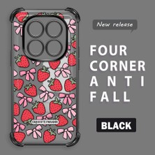 HONTINGA Xiaomi Redmi Note 14 Pro 4g ile Uyumlu Şeffaf Kılıfı Düşüme Önleyici Basitlik Anti Düşme Kamera Korumali Çilek Desen Yumuşak Silikon Telefon Kılıfı Kadın ve Erkek Için Uygundur K3-0210