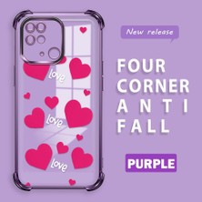 HONTINGA Xiaomi Redmi 10C ile Uyumlu Şeffaf Kılıfı Düşüme Önleyici Basitlik Anti Düşme Kamera Korumali Kalp Desen Yumuşak Silikon Telefon Kılıfı Kadın ve Erkek Için Uygundur K3-0212