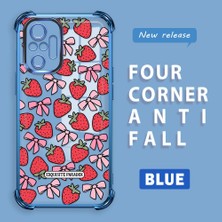 HONTINGA Xiaomi Redmi Note 10 Pro ile Uyumlu Şeffaf Kılıfı Düşüme Önleyici Basitlik Anti Düşme Kamera Korumali Çilek Desen Yumuşak Silikon Telefon Kılıfı Kadın ve Erkek Için Uygundur K3-0210