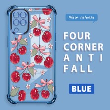 HONTINGA Samsung Galaxy M12 ile Uyumlu Şeffaf Kılıfı Düşüme Önleyici Basitlik Anti Düşme Kamera Korumali Visne Desen Yumuşak Silikon Telefon Kılıfı Kadın ve Erkek Için Uygundur K3-0211