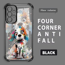 HONTINGA Samsung Galaxy A73 ile Uyumlu Şeffaf Kılıfı Düşüme Önleyici Basitlik Anti Düşme Kamera Korumali Boyalı Köpek Desen Yumuşak Silikon Telefon Kılıfı Kadın ve Erkek Için Uygundur K3-0209