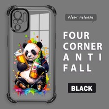 HONTINGA Xiaomi Redmi Note 10S ile Uyumlu Şeffaf Kılıfı Düşüme Önleyici Basitlik Anti Düşme Kamera Korumali Panda Desen Yumuşak Silikon Telefon Kılıfı Kadın ve Erkek Için Uygundur K3-0208