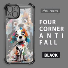HONTINGA iPhone 13 ile Uyumlu Şeffaf Kılıfı Düşüme Önleyici Basitlik Anti Düşme Kamera Korumali Boyalı Köpek Desen Yumuşak Silikon Telefon Kılıfı Kadın ve Erkek Için Uygundur K3-0209