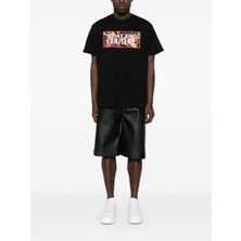 Versace Erkek Yuvarlak Yaka Kısa Kollu Pamuklu Siyah T-Shirt 78GAHE04CJ00E-899