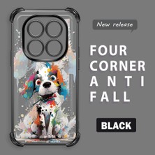 HONTINGA Xiaomi Redmi Note 14 Pro 4g ile Uyumlu Şeffaf Kılıfı Düşüme Önleyici Basitlik Anti Düşme Kamera Korumali Boyalı Köpek Desen Yumuşak Silikon Telefon Kılıfı Kadın ve Erkek Için Uygundur K3-0209