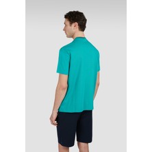 Paul & Shark Erkek Yuvarlak Yaka Normal Kalıp %100 Pamuklu Kısa Kollu Yeşil T-Shirt 25411033-520