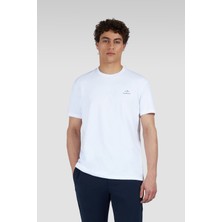 Paul & Shark Erkek %100 Pamuklu Logolu Kısa Kollu Beyaz T-Shirt 25411074-010