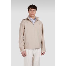 Paul & Shark Erkek Normal Kalıp Kapüşonlu Fermuarlı Uzun Kollu Bej Ceket 25412290-029
