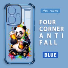 HONTINGA Xiaomi Redmi Note 13 Pro Plus 5g ile Uyumlu Şeffaf Kılıfı Düşüme Önleyici Basitlik Anti Düşme Kamera Korumali Panda Desen Yumuşak Silikon Telefon Kılıfı Kadın ve Erkek Için Uygundur K3-0208