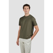 Paul & Shark Erkek Yuvarlak Yaka Normal Kalıp %100 Pamuk Kısa Kollu Yeşil T-Shirt 25411006-089
