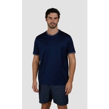 Paul & Shark Erkek Regular Fit Yuvarlak Yaka %100 Pamuklu Kısa Kollu Lacivert T-Shirt 25411025-013