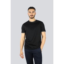 Paul & Shark Erkek Regular Fit Yuvarlak Yaka %100 Pamuklu Kısa Kollu Siyah T-Shirt 25411025-011