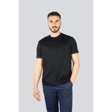 Paul & Shark Erkek Yuvarlak Yakalı Kolu Yüzgeç Detaylı Pamuklu Siyah T-Shirt 25411017-11D