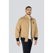 EA7 Erkek Çentikli Yaka Uzun Kol Fermuar Kapama Bej Mont 7M000624 AF13889-U6171