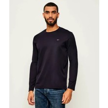 Paul & Shark Erkek Bisiklet Yaka Uzun Kol Pamuklu Slim Fit Siyah-Gümüş T-Shirt 15311611-11D