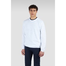 Paul & Shark Erkek Marka Logolu Uzun Kollu Rahat Beyaz Sweatshirt 25411519-010