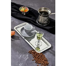 PremiumPort Lüks Dikdörtgen Baton Serisi Krom Sunum Tepsisi 33X13CM, Avangart Tasarım