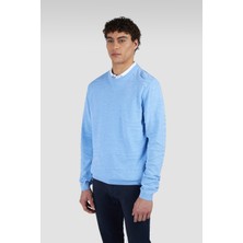 Paul & Shark Erkek Marka Logolu Uzun Kollu Rahat Mavi Sweatshirt 25411519-363