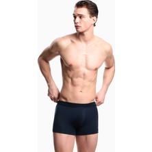 Emporio Armani Erkek Bel Lastik Marka Yazılı Dar Kısa Boy Dokuma Kumaş Lacivert Boxer EM000231 AF14988-UB102